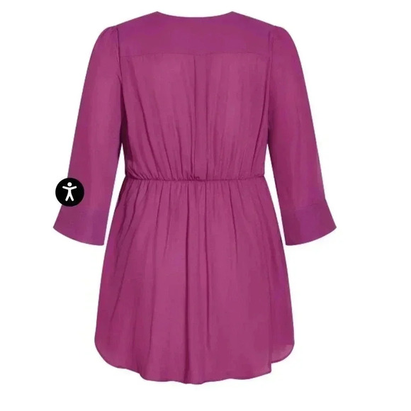 City Chick Wrap Shibara Vibes Top Magenta Size 14 - Picture 2 of 9